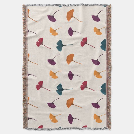 Ginkgo Leaf Muster Wasserfarbe Herbst Farben Decke (Vorderseite Vertikal)