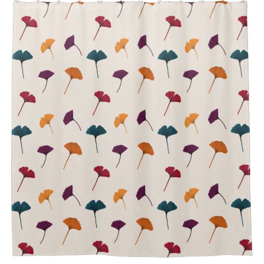 Ginkgo Leaf Muster Wasserfarbe Herbst Farben Duschvorhang (Vorderseite)