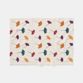 Ginkgo Leaf Muster Wasserfarbe Herbst Farben Fleecedecke (Vorderseite (Horizontal))