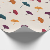 Ginkgo Leaf Muster Wasserfarbe Herbst Farben Geschenkpapier (Ecke)