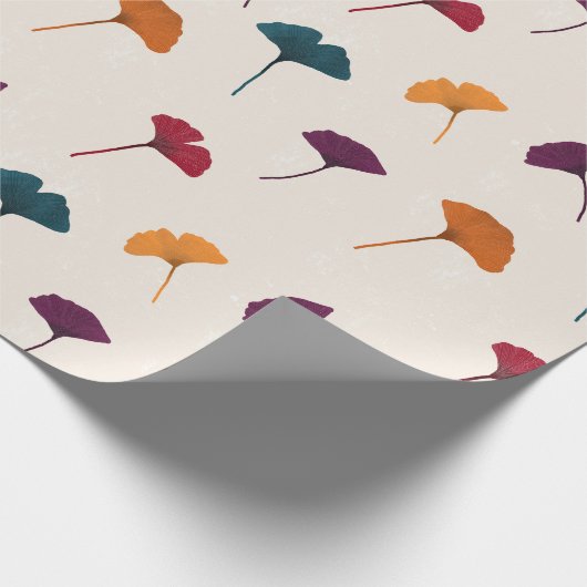 Ginkgo Leaf Muster Wasserfarbe Herbst Farben Geschenkpapier (Ecke)
