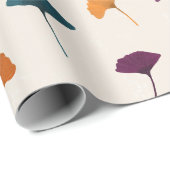 Ginkgo Leaf Muster Wasserfarbe Herbst Farben Geschenkpapier (Rolleneckpunkt)