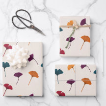 Ginkgo Leaf Muster Wasserfarbe Herbst Farben