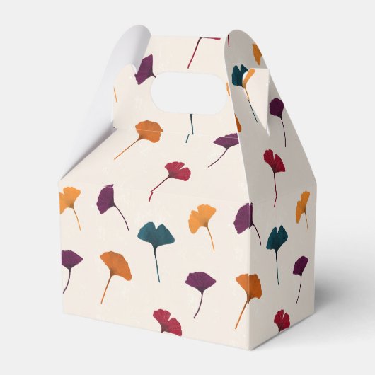 Ginkgo Leaf Muster Wasserfarbe Herbst Farben Geschenkschachtel (Rückseite)