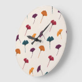 Ginkgo Leaf Muster Wasserfarbe Herbst Farben Große Wanduhr (Winkel)