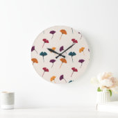 Ginkgo Leaf Muster Wasserfarbe Herbst Farben Große Wanduhr (Zuhause)