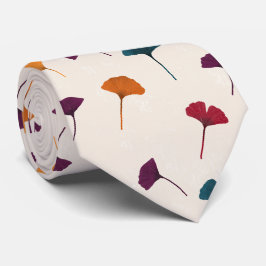 Ginkgo Leaf Muster Wasserfarbe Herbst Farben Krawatte