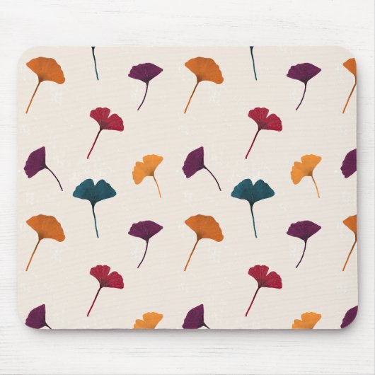 Ginkgo Leaf Muster Wasserfarbe Herbst Farben Mousepad (Vorne)