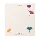 Ginkgo Leaf Muster Wasserfarbe Herbst Farben Notizblock (Vorderseite)
