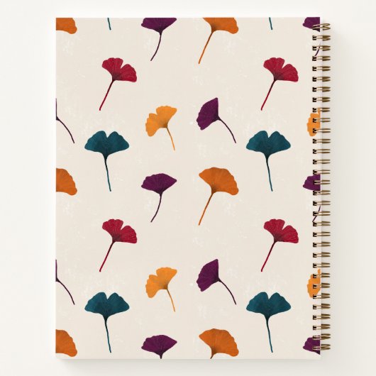 Ginkgo Leaf Muster Wasserfarbe Herbst Farben Notizblock (Rückseite)