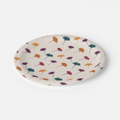 Ginkgo Leaf Muster Wasserfarbe Herbst Farben Pappteller (Schrägansicht)