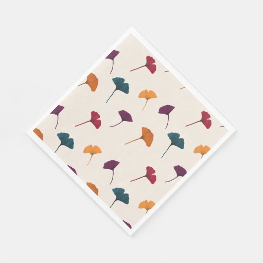 Ginkgo Leaf Muster Wasserfarbe Herbst Farben Serviette (Ecke)