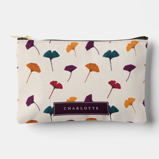 Ginkgo Leaf Muster Wasserfarbe Herbst Farben Zubehörtasche (Vorderseite)