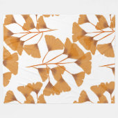 Ginkgo Leaf Nahtloses Herbstmuster Fleecedecke (Vorderseite (Horizontal))