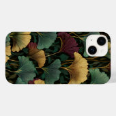 Ginkgo Leaf Pattern Teal Burgundy Case-Mate iPhone Hülle (Rückseite (Horizontal))
