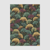 Ginkgo Leaf Pattern Teal Burgundy  Seidenpapier (Vorderseite)