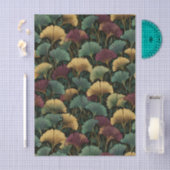 Ginkgo Leaf Pattern Teal Burgundy  Seidenpapier (Handwerk)