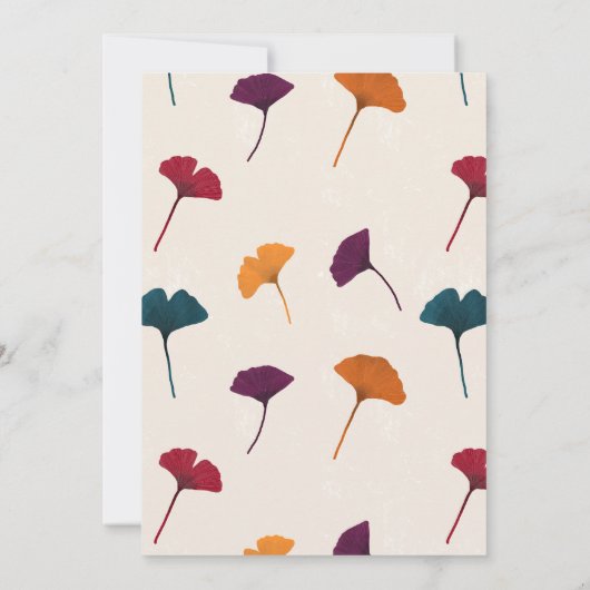 Ginkgo Leaf Wasserfarbe Herbst Erntedank Herbst Einladung (Rückseite)