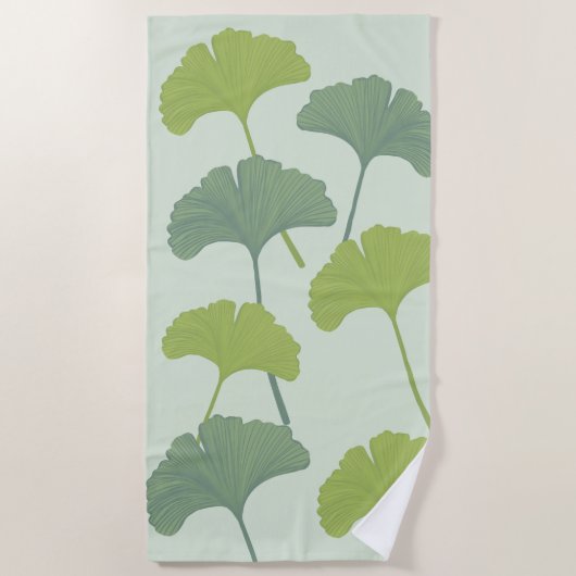 Ginkgo Leaves Customizable Background Colors  Strandtuch (Vorderseite)
