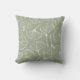 Ginkgo Leaves Japandi Neutral Botanical Sage Green Kissen