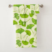 Ginkgo-Muster auf weiß Badhandtuch Set (Insitu)