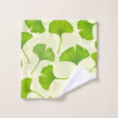 Ginkgo-Muster auf weiß Badhandtuch Set (Waschlappen)