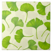 Ginkgo-Muster auf weiß Fliese (Vorderseite)
