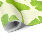 Ginkgo-Muster auf weiß Geschenkpapier (Rolleneckpunkt)