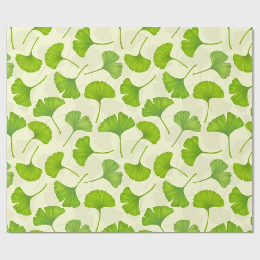 Ginkgo-Muster auf weiß Geschenkpapier (Flach)