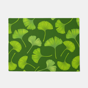 Ginkgo-Muster in dunkelgrün Fußmatte