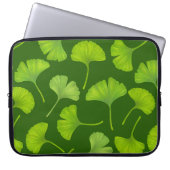 Ginkgo-Muster in dunkelgrün Laptopschutzhülle (Vorderseite)
