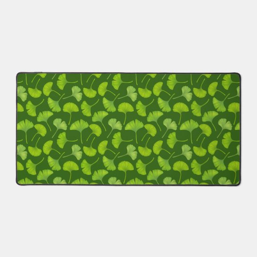 Ginkgo-Muster in dunkelgrün Schreibtischunterlage (Vorderseite)