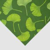Ginkgo-Muster in dunkelgrün Seidenpapier (Ausschnitt)