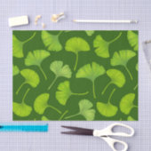 Ginkgo-Muster in dunkelgrün Seidenpapier (Handwerk)