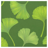 Ginkgo-Muster in dunkelgrün Stoff (Nahaufnahme)