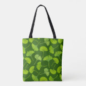 Ginkgo-Muster in dunkelgrün Tasche (Rückseite)