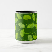 Ginkgo-Muster in dunkelgrün Tasse (Zentrum)