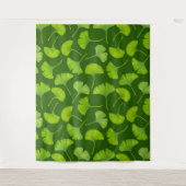 Ginkgo-Muster in dunkelgrün Wandteppich (Vorderseite)
