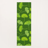 Ginkgo-Muster in dunkelgrün Yogamatte (Rückseite)