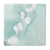 Ginkgo on Dusty Aquamarin - White Fliese (Vorderseite)