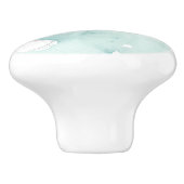 Ginkgo on Dusty Aquamarin - White Keramikknauf (Seitenansicht)