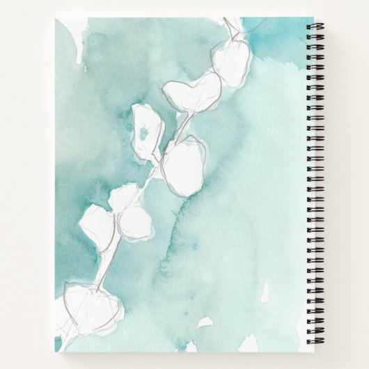 Ginkgo on Dusty Aquamarin - White Notizblock (Rückseite)