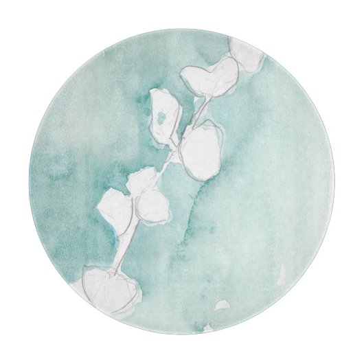 Ginkgo on Dusty Aquamarin - White Schneidebrett (Vorderseite)