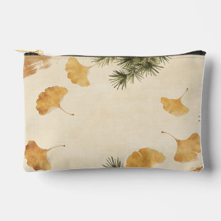 Ginkgo & Pine Needle Print Cut Sew Bag Zubehörtasche