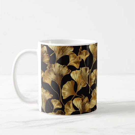 Ginkgo Seamless Leaf Pattern Kaffeetasse (Links)