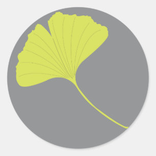 Ginkgo-Sticker Runder Aufkleber