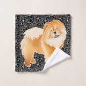GINKGO the Red Chow - Black Background Bad Set (Waschlappen)