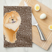 GINKGO the Red Chow - Braun Küchentücher (Viertel Falte)