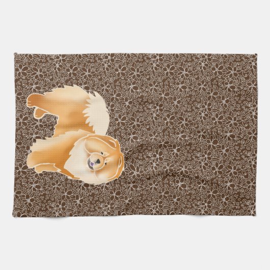 GINKGO the Red Chow - Braun Küchentücher (Horizontal)