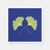Ginkgo Tree Blätter Blau und Grün Serviette (Vorderseite)
